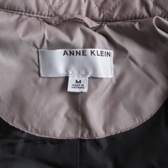 Anne Klein Women's Side Slit Puffer Quilt Jacket Snap Button Tan (Beige) M or XL - Picture 11 of 15